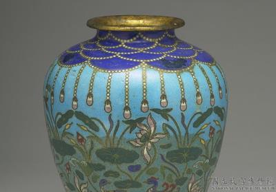 图片[2]-Copper jar with lotus-pond decoration in cloisonne enamels, Qing dynasty (1644-1911)-China Archive